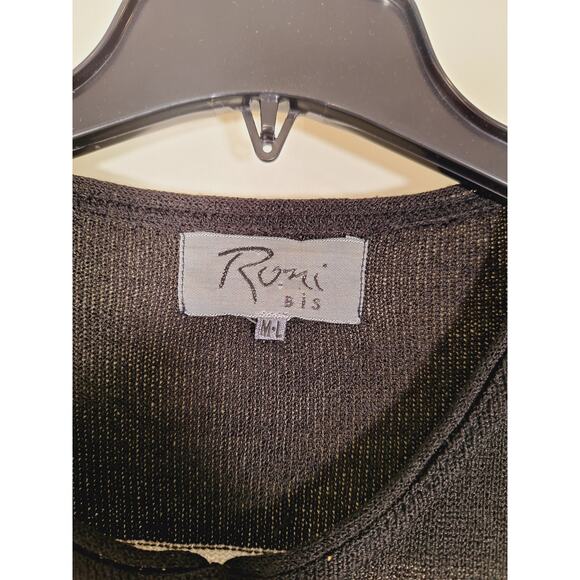 Roni Bis Women's Button-Up Long-Sleeved Sweater Black/White M-L - Picture 6 of 7